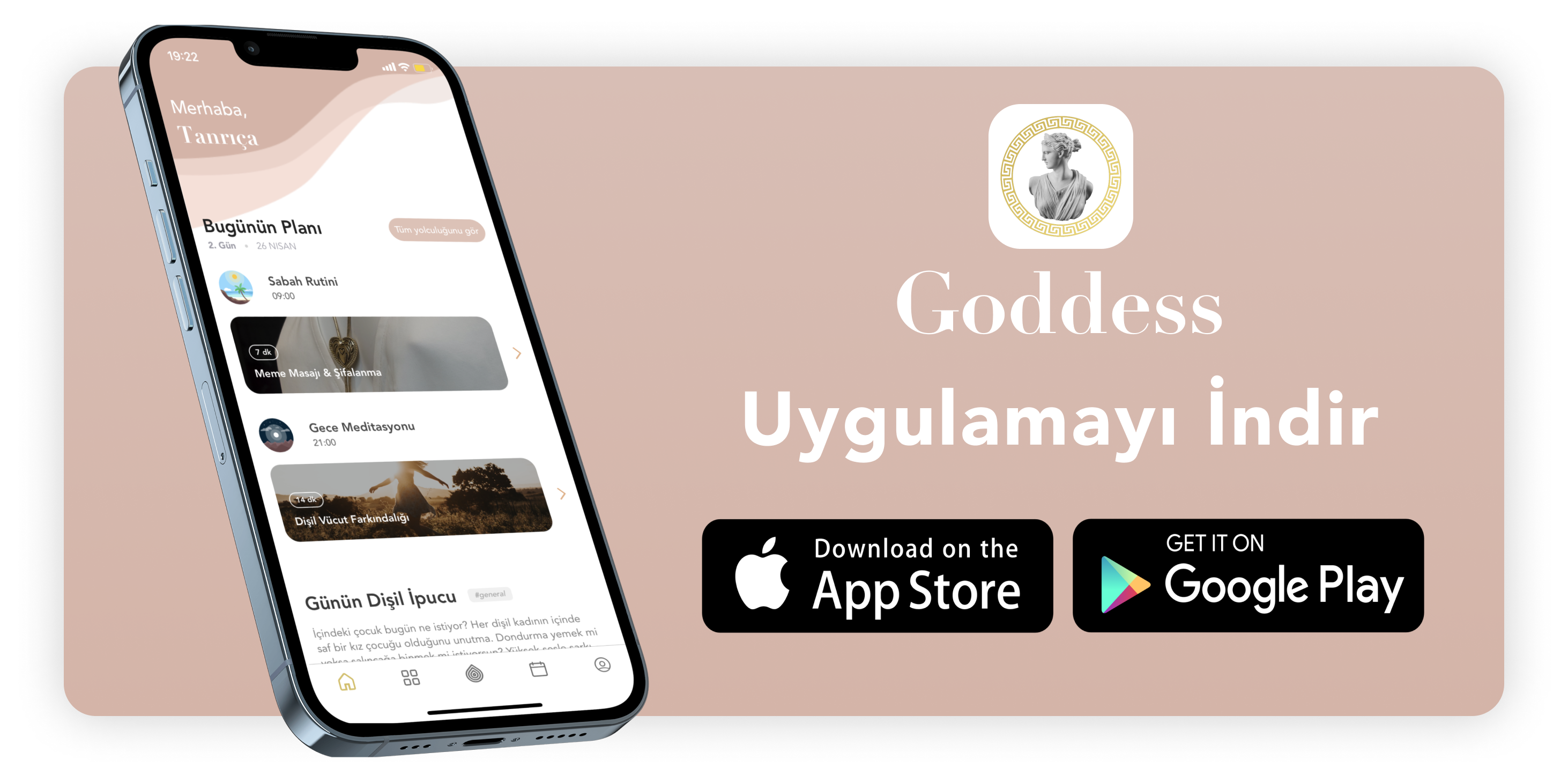 Dişil enerjini yükseltmek için Goddess uygulamasını indir